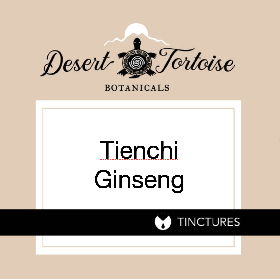 Tienchi Ginseng Tincture Desert Tortoise Botanicals